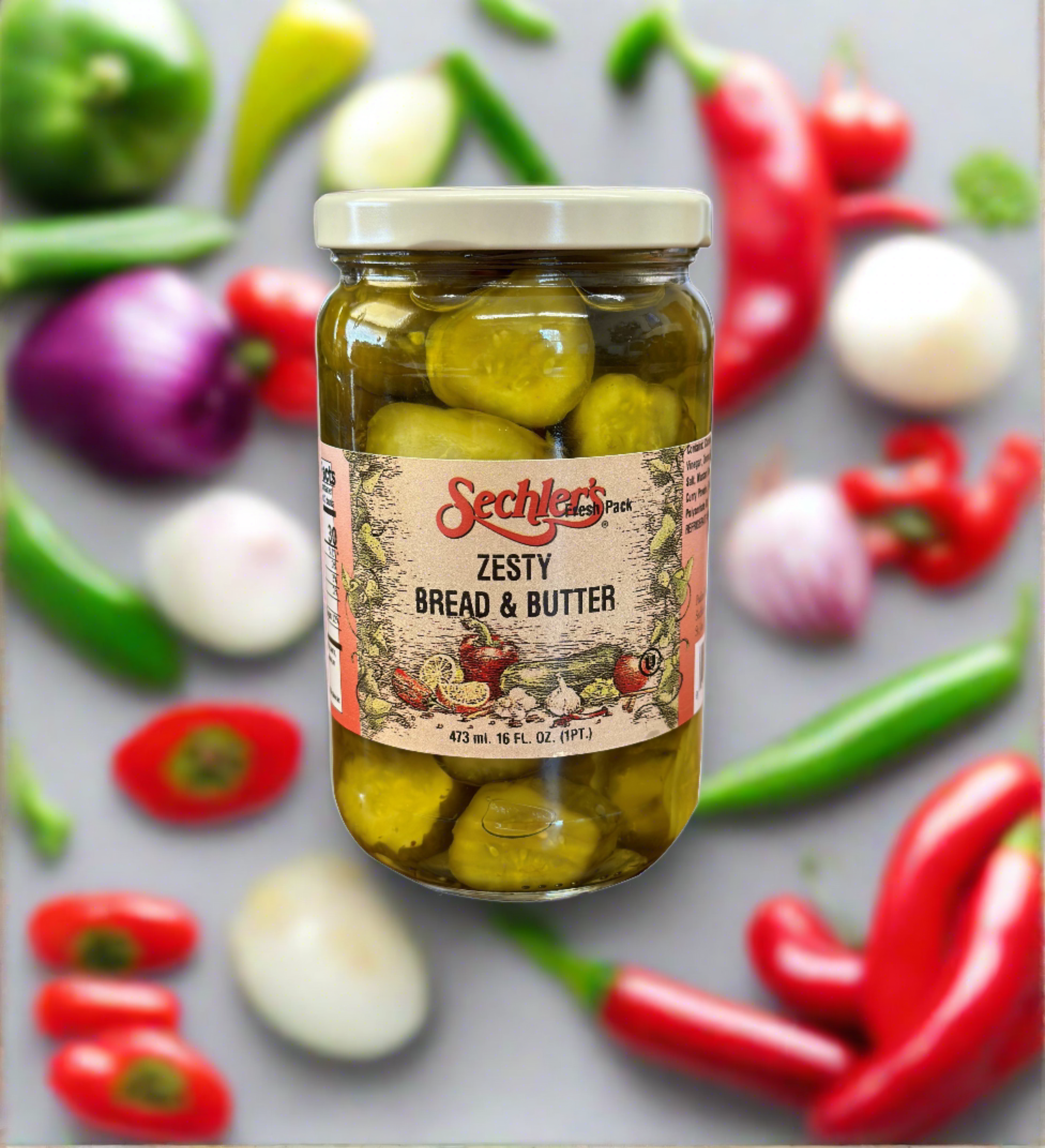 16oz Zesty Bread & Butter – Sechlers Pickles 16oz Zesty Bread & Butter – Sechlers Pickles