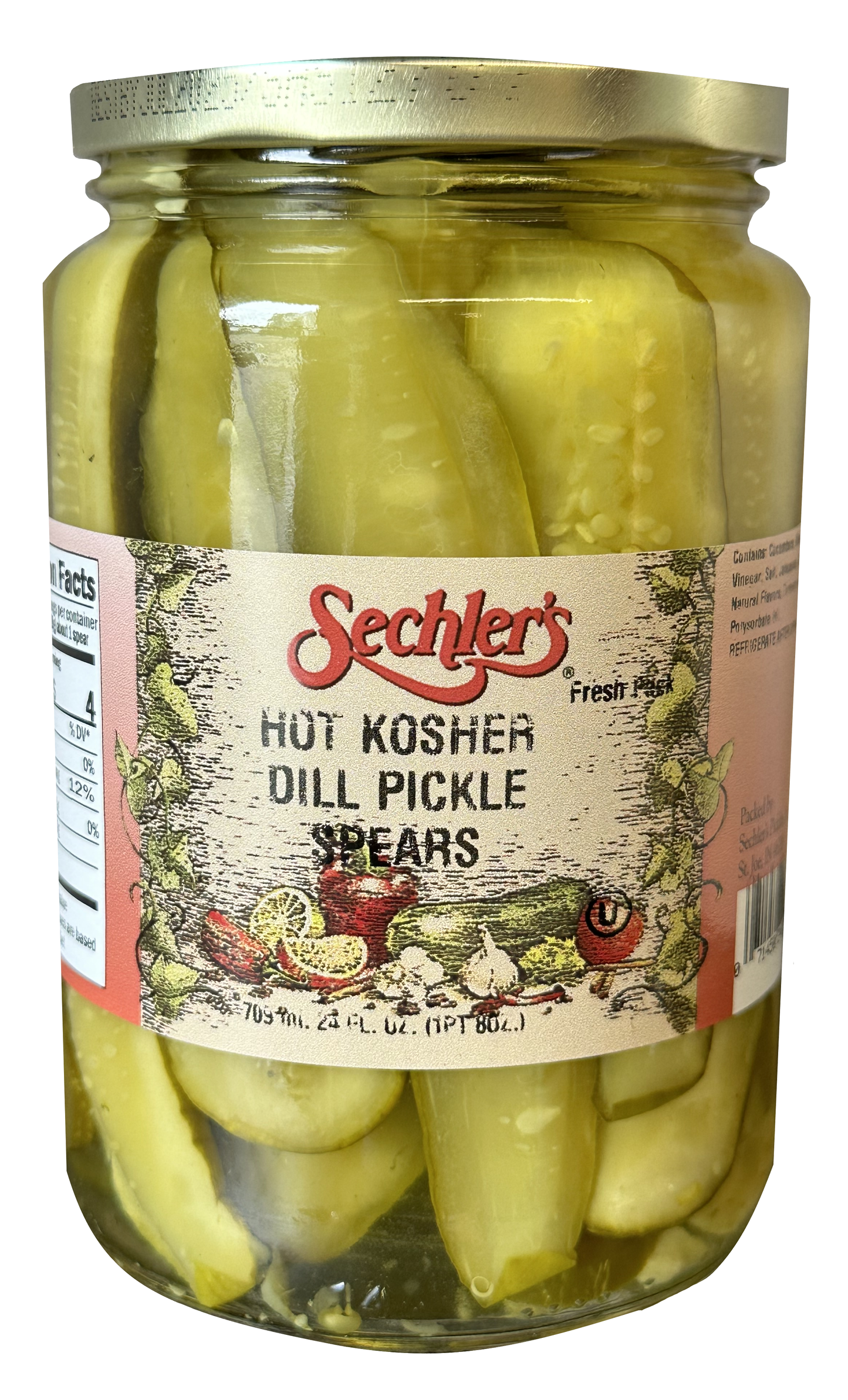 24oz Hot Kosher Dill Spears 6-Pack