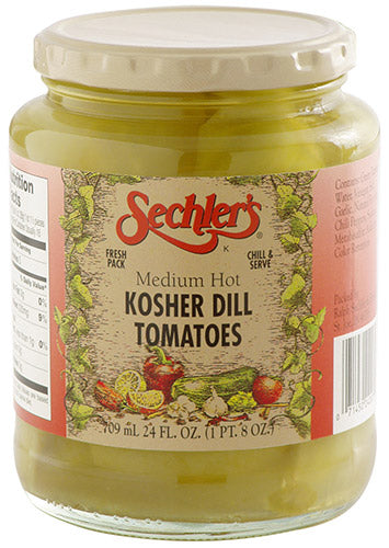 24oz Medium Hot Kosher Dill Tomatoes 6-Pack