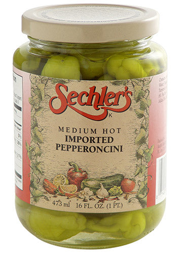 16oz jar of medium hot imported pepperoncini