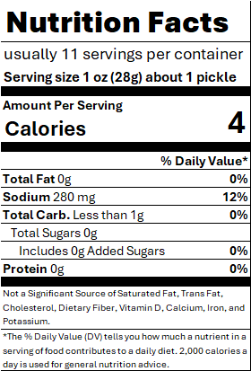 16oz Kosher Baby Dill Pickles