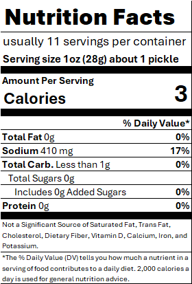 16oz No Garlic Genuine Aged Dills